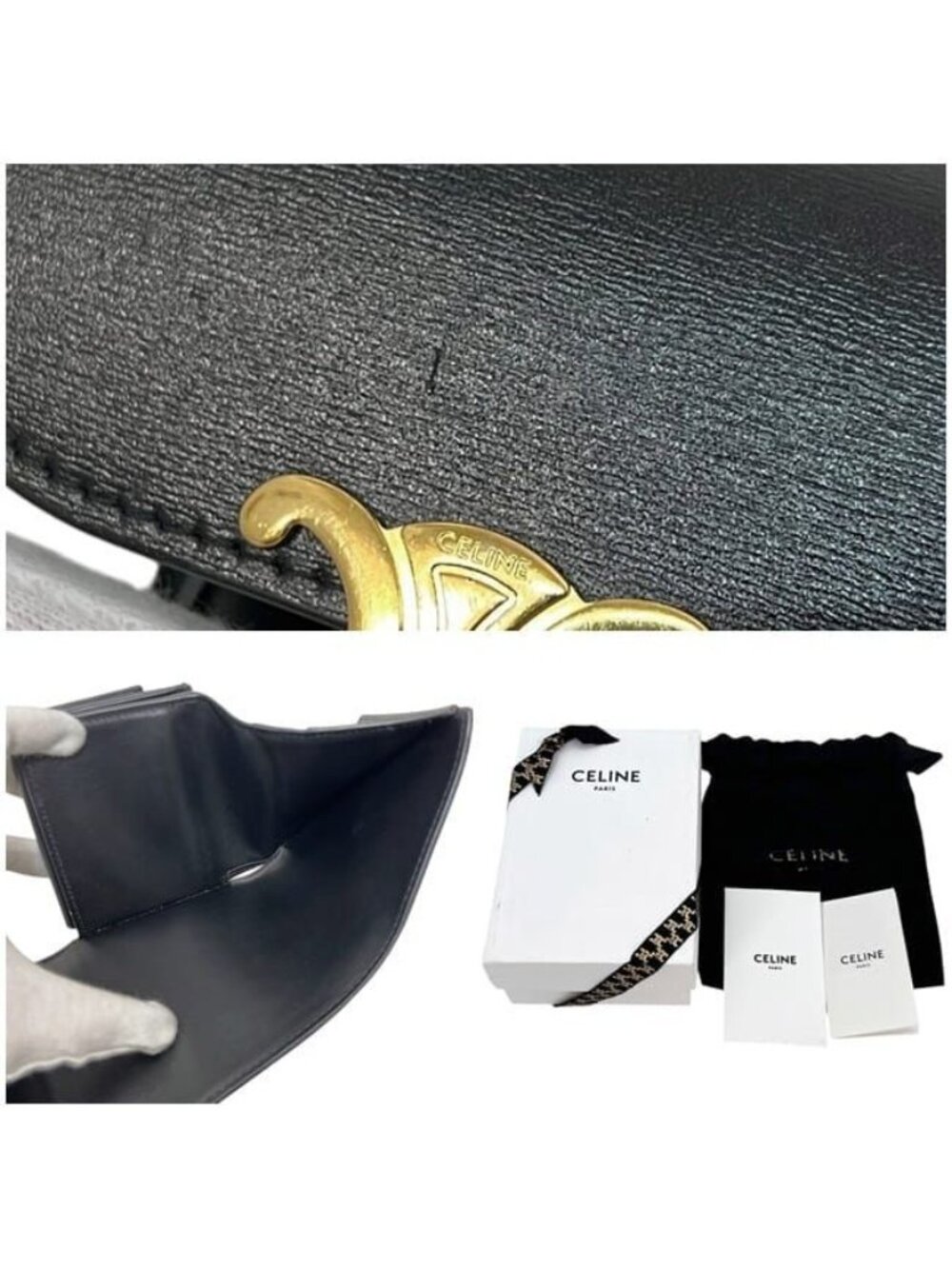 Celine Trifold Wallet Small Flap Black - Picture 6 of 10